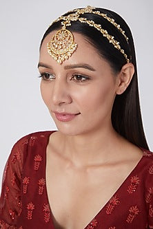 Gold Plated Pearl Matha Patti