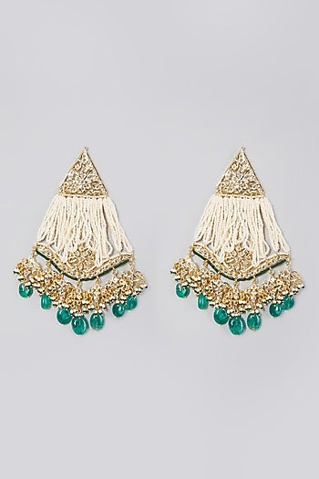 Gold Plated Pearl Chandbali Earrings