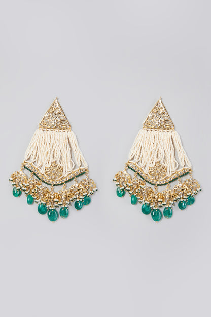 Gold Plated Pearl Chandbali Earrings