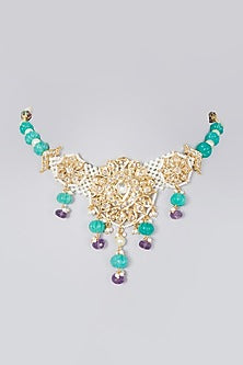 Gold Plated Onyx Beaded Choker Necklace