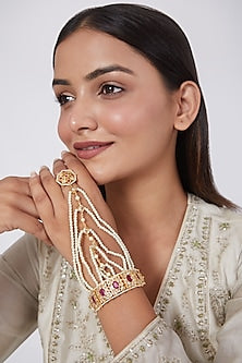Gold Plated Pearl Haath Phool