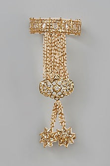 Gold Plated Kundan Polki Hathphool