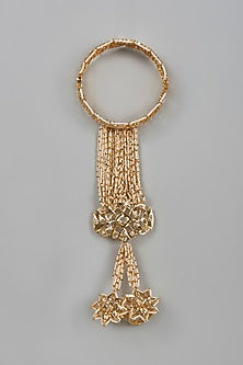 Gold Plated Kundan Polki Hathphool
