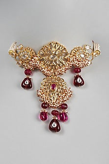 Gold Plated Red Onyx Choker Necklace