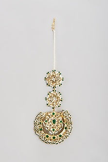 Gold Plated Semi-Precious Kundan Polki Maangtikka