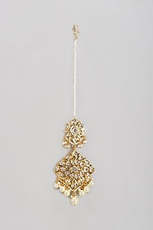 Gold Plated Semi-Precious Kundan Polki Maangtikka