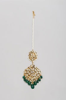 Gold Plated Semi-Precious Kundan Polki Maangtikka