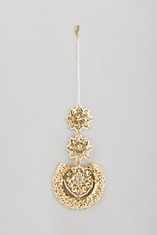 Gold Plated Semi-Precious Kundan Polki Maangtikka