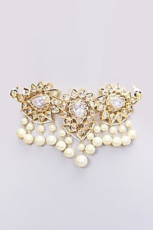 Gold Plated Choker Necklace With Pearls