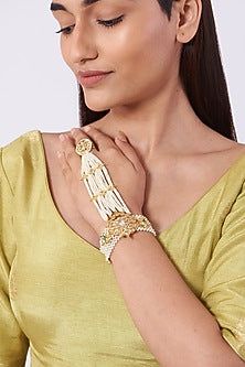 Gold Plated Pearl Hand Harness