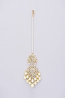 Gold Plated Pearl Maang Tikka