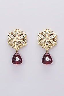 Gold Plated Stud Earrings With A Pearl