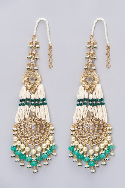 Gold Plated Pearl Chandbali Earrings