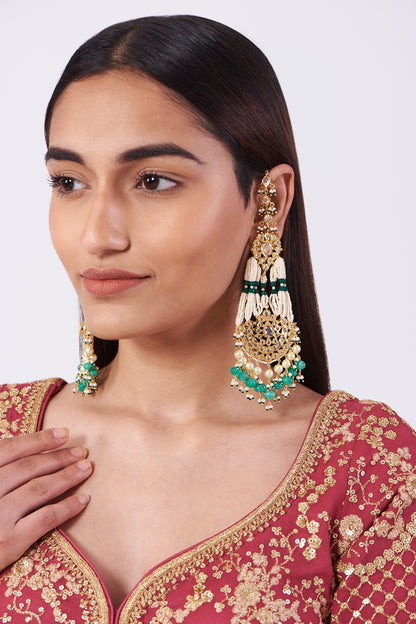 Gold Plated Pearl Chandbali Earrings