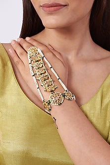 Gold Plated Pearl Hand Harness