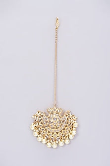 Gold Plated Maang Tikka With Pearls