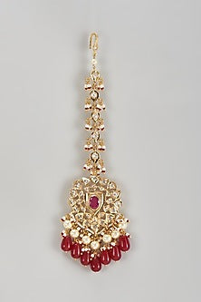 Gold Plated Kundan Polki Maangtikka
