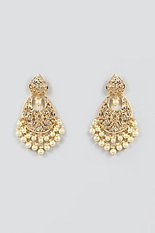 Gold Plated Pearls Chandbali Earrings