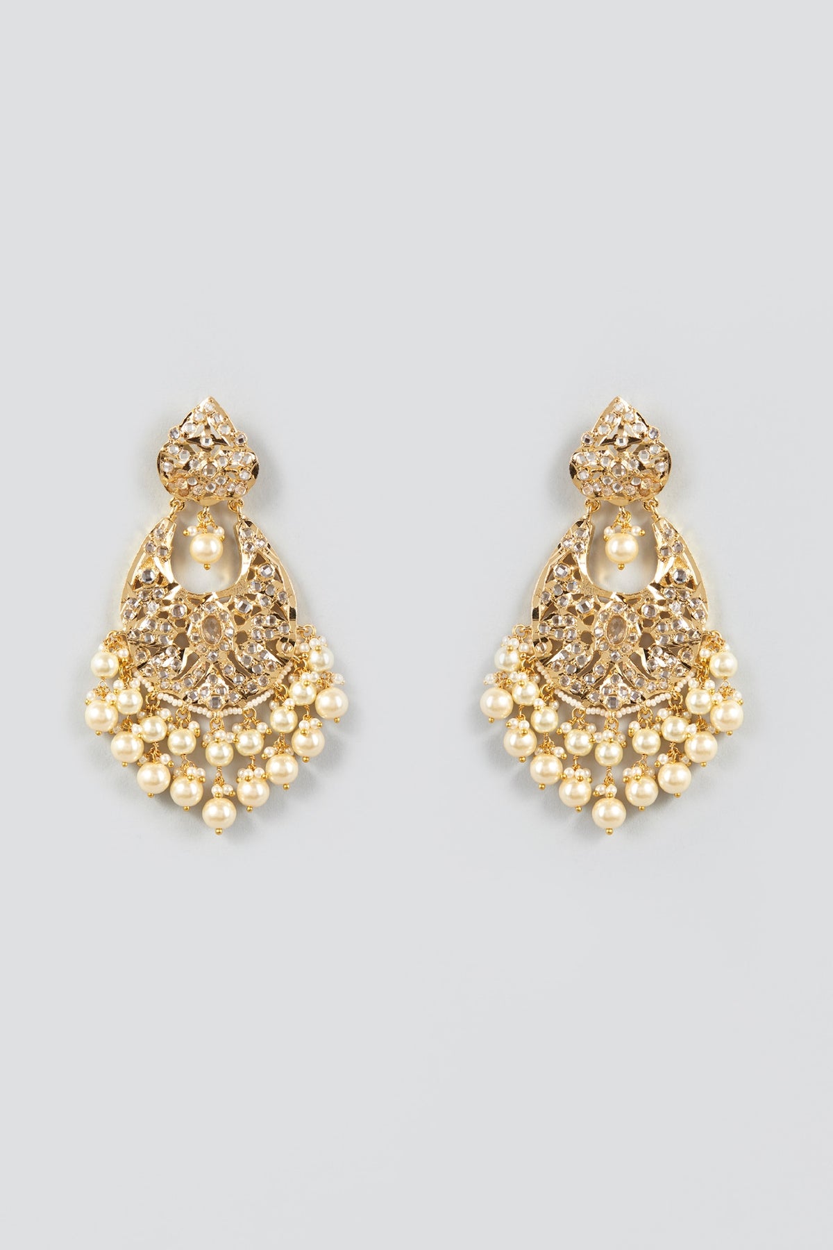 Gold Plated Pearls Chandbali Earrings