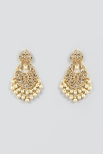 Gold Plated Pearls Chandbali Earrings