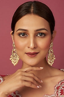 Gold Plated Pearls Chandbali Earrings
