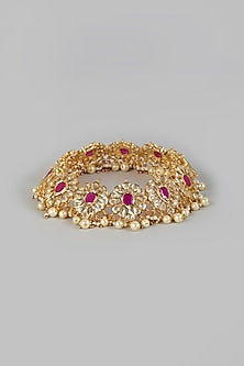 Gold Plated Kundan Polki Anklets