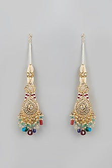 Gold Plated Navratna Long Necklace Set