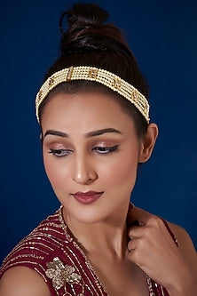Gold Plated Kundan Polki Mathapatti
