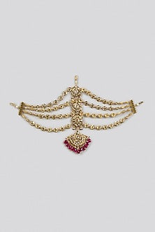 Gold Plated Kundan Polki Mathapatti