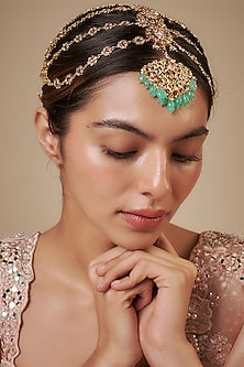 Gold Plated Kundan Polki Mathapatti