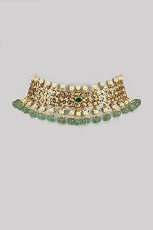Gold Plated Kundan Polki Choker Necklace