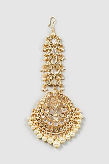Gold Plated Semi-Precious Kundan Polki Maang Tikka