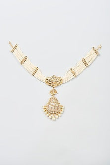 Gold Plated Semi-Precious Kundan Polki Mathapatti