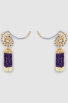 Gold Plated Semi-Precious Kundan Polki Dangler Earrings