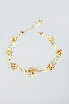 Gold Plated Semi-Precious Kundan Polki Waist Belt