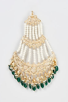 Gold Plated Kundan Polki & Pearl Pasa