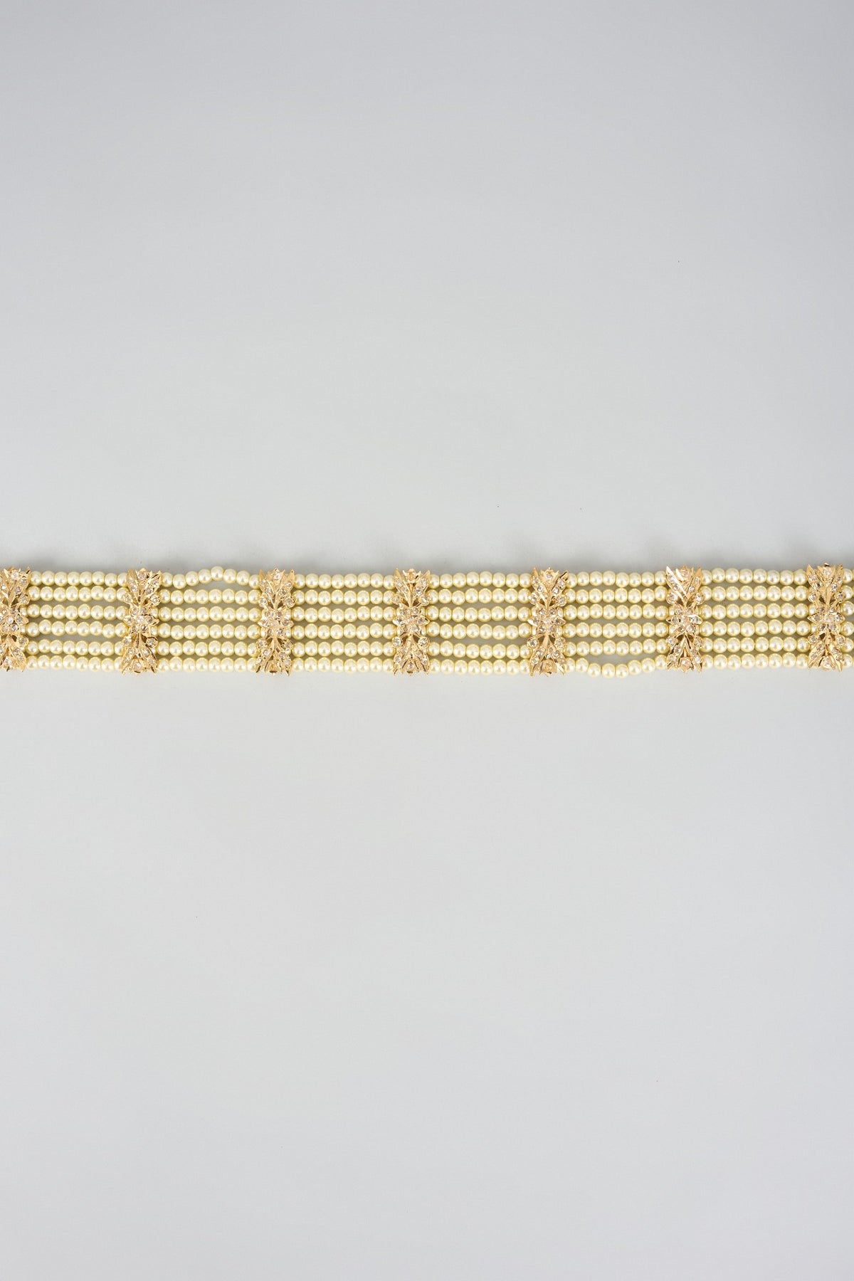 Gold Plated Kundan Polki & Pearl Waistbelt