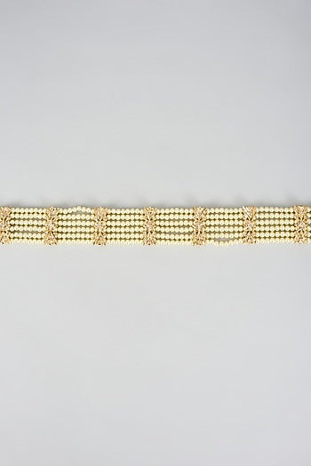 Gold Plated Kundan Polki & Pearl Waistbelt