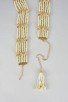 Gold Plated Kundan Polki & Pearl Waistbelt