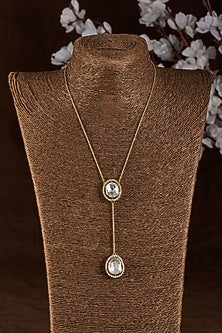 Gold Plated Moissanite Necklace In Sterling Silver