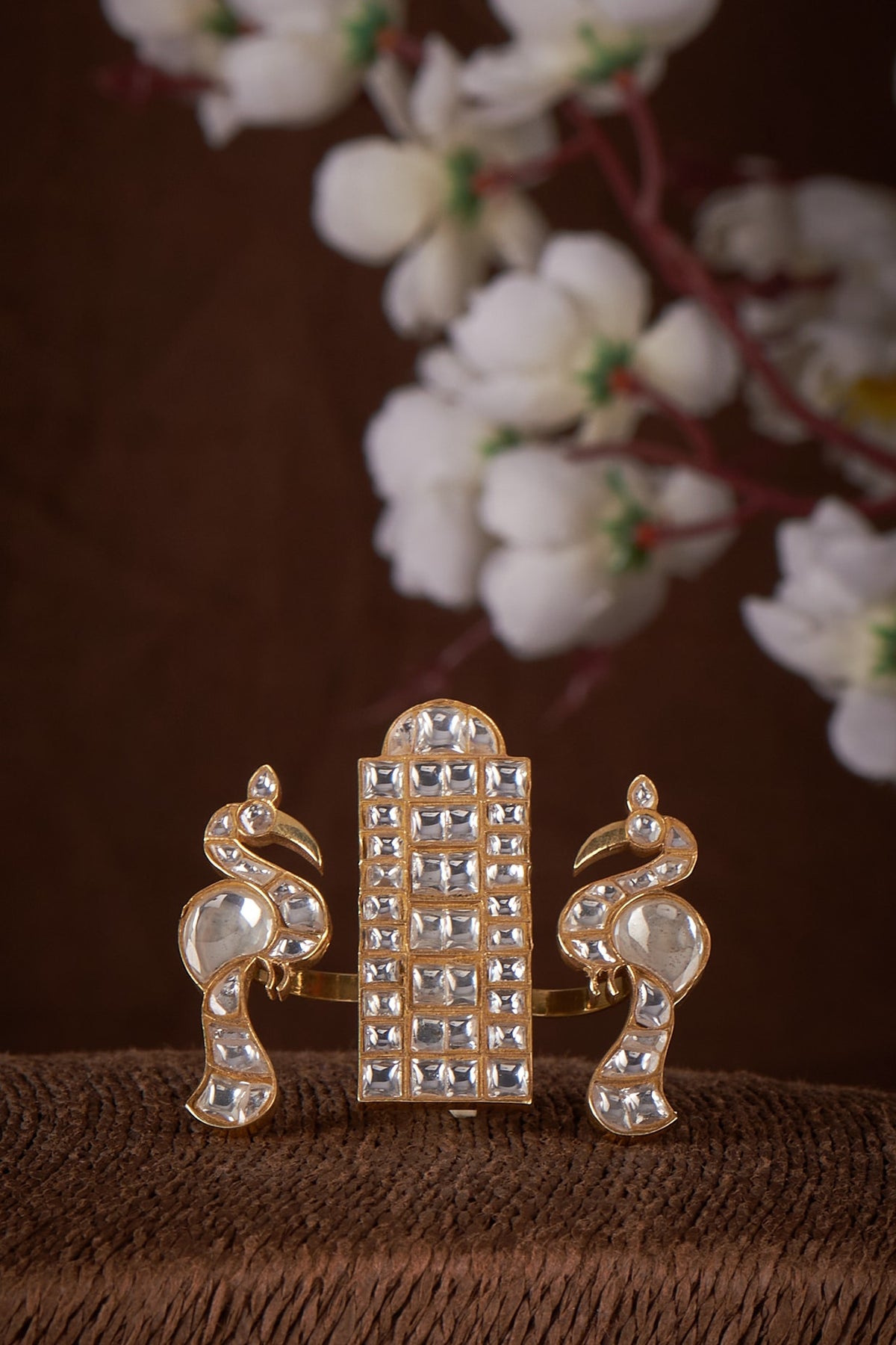 Gold Plated Moissanite Ring In Sterling Silver