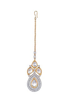 18 Kt Yellow Gold Diamond Maang Tikka