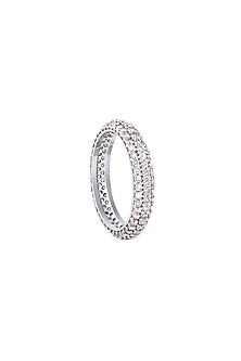 18 Kt White Gold Diamond Midi Stackable Ring