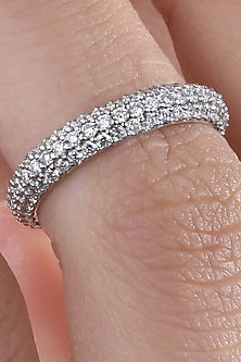18 Kt White Gold Diamond Midi Stackable Ring