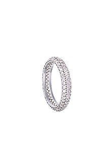 18 Kt White Gold Diamond Stackable Ring