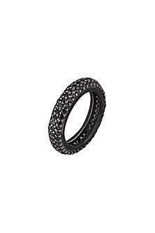 18 Kt Black Gold Diamond Stackable Ring