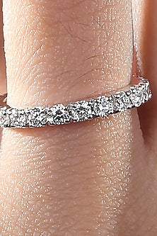 18 Kt White Gold Diamond Stackable Eternity Ring
