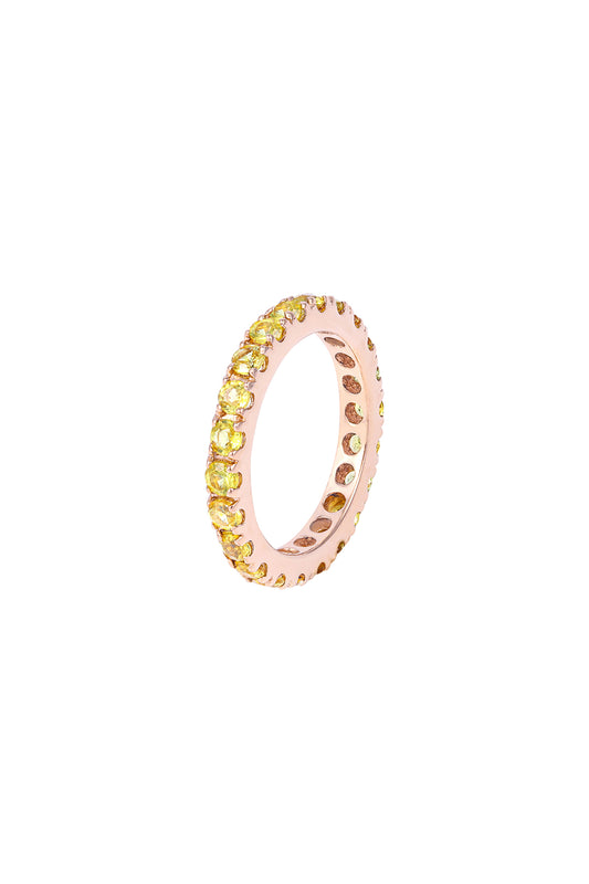 18 Kt Yellow Gold & Yellow Sapphire Stackable Eternity Ring