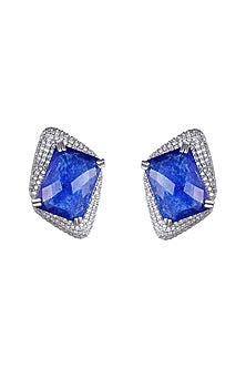 18 Kt White Gold Tanzanite & Diamond Earrings