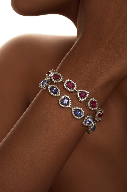 18 Kt White Gold Ruby & Diamond Bracelet